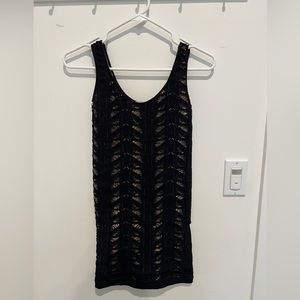 Black and nude bodycon dress